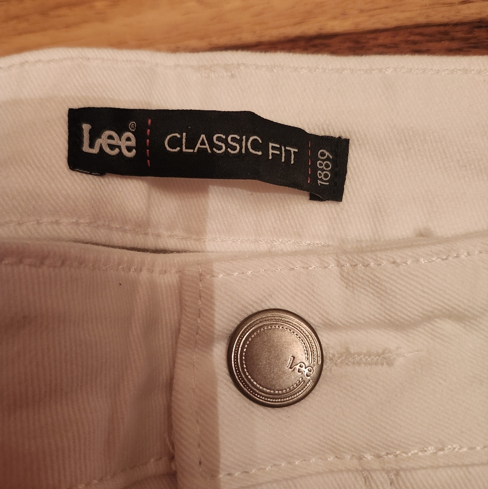Lee White Straight Leg Jeans Minimalist Design - Picture 9 of 12